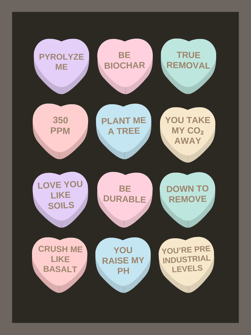 Carbon Removal Heart Candies (Dark)