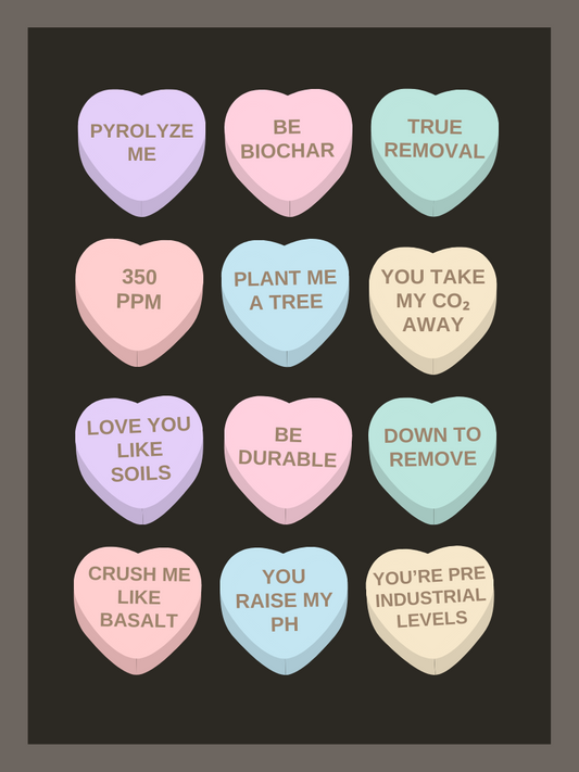 Carbon Removal Heart Candies (Dark)