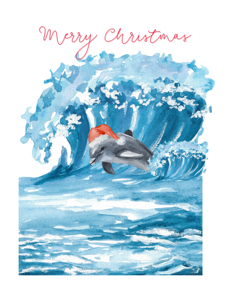 Christmas Dolphin Surfin'