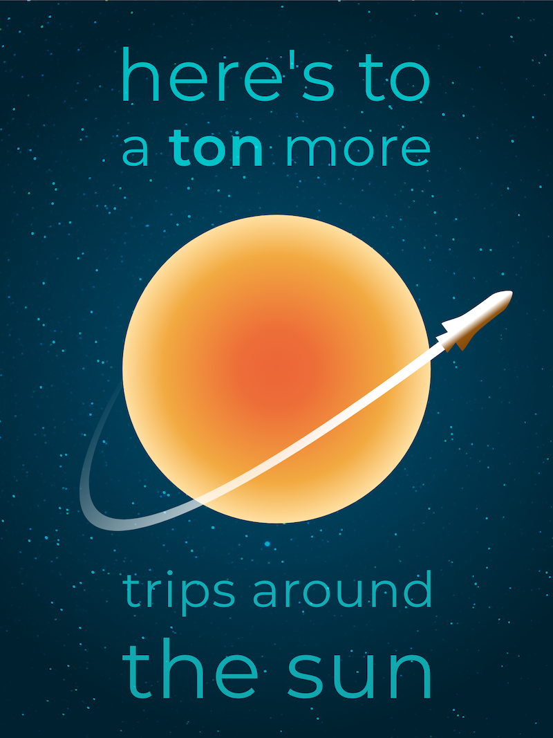 Orbiting Sun Birthday Card