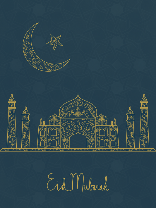 Eid Mubarak Crescent Moon